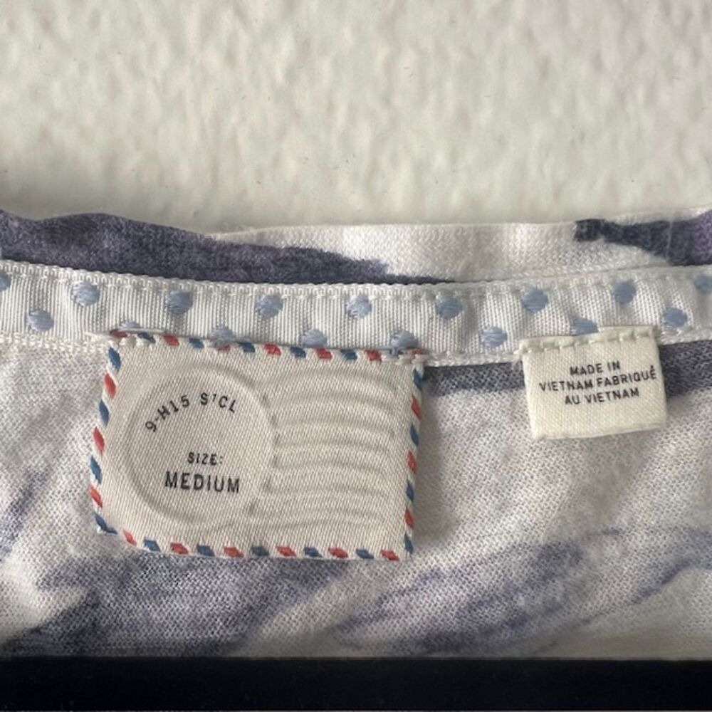 Anthropologie Postmark Brand Whale Soft Short Sleeve T-shirt Size M Tee - Picture 3 of 5